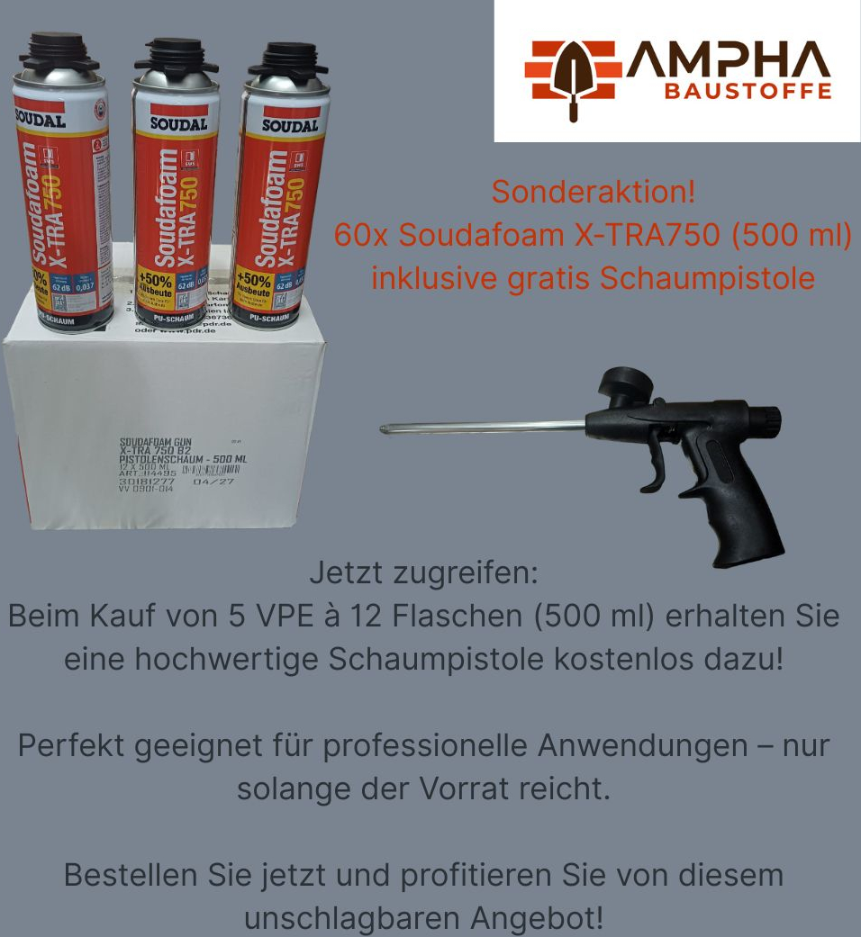 Soudafoam X-tra 750 B2 Profi-Set (60 Dosen) + Gratis Dosierpistole Soudafoam X-tra 750 B2 Profi-Set (60 Dosen) + Gratis Dosierpistole